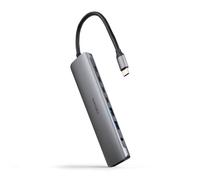 NANOCABLE 10.16.4608 - Hub USB-C 8 en 1, Conversor USB-C 3.1 a 2xUSB-A 3.0 + 3xUSB-C 3.0 + USB-C PD + HDMI 4K@60Hz + Audio Jack 3.5, Aluminio, Gris, 18 cm
