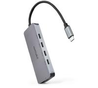 Hub USB Tipo-C Nanocable 10.16.4505/ 4xUSB Tipo-C/ 1xUSB Tipo-C DP/ Gris