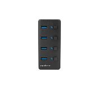 Hub Natec 4 puertos USB 3.2 Gen 1 5000 Mbit/s modelo Mantis ABS color negro