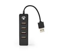 Hub Nedis 4 puertos USB 2.0 modelo UHUBU2420BK compacto Plug and Play