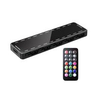 Hub para ventiladores de caja de PC para ordenador RGB - Hub de ventiladores Argb Pwm, divisor de ventiladores de ordenador Argb Pwm con controlador | Argb Pwm Rgb Case Fan Hub Ventilador de PC para