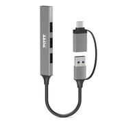 Hub Port Designs 4 puertos 5000 Mbit/s modelo 900160 cable 0,1 m aluminio plata
