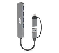 Puerto Designs hub USB con 4 puertos USB-a 2.0 480 mbps conector USB-c USB-A