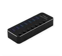 Hub Roline 7 puertos 5 Gbit/s USB 3.2 Gen 1 modelo 14.02.5057 aluminio negro