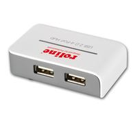 Hub roline usb 2.0 (4 puertos) con fuente de alimentación blanco/negr