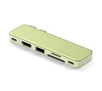 SATECHI Snap Hub USB-C 6 en 2 para MacBook Neo con Doble Conector Integrado, HDMI 4K@60Hz, Carga PD 45W, Lectores SD/microSD, USB-A y Puerto USB-C 5Gbps - Cítrico