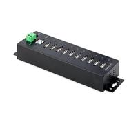 Hub StarTech.com 10 puertos USB 2.0 480 Mbps metálico industrial ESD nivel 4
