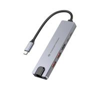 HUB Switch Puertos USB Tipo C 6 en 1, HDMI, RJ45, Ethernet CONCEPTRONIC DONN29G | Gigabit Ethernet 1000Mbps (IEEE 802.3ab 1000BASE-T) con Wake-on-LAN, USB-A 10Gbps, USB-C 10Gbps