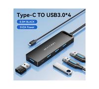 (HUB tipo C de 0,5 m) Adaptador HUB USB Vention de 4 puertos USB tipo C a HUB, adaptador divisor compatible