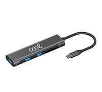 Hub Tipo-C Universal Cool 5 en 1 Aluminio (3 x USB 3.0 + SD + Micro SD)