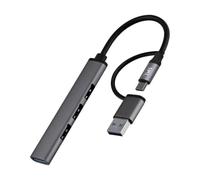 Hub TnB 4 puertos 5 Gbps HUBSLIM4 USB-A y USB-C ultradelgado aluminio