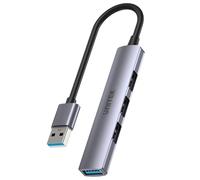 Hub Unitek 4 puertos 5000 Mbit/s USB 3.2 Gen 1 H1208A aluminio gris