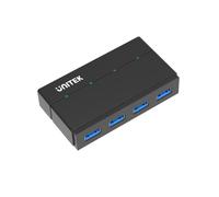 Hub Unitek 4 puertos 5000 Mbit/s USB 3.2 Gen 1 modelo Y-HB03001 con adaptador