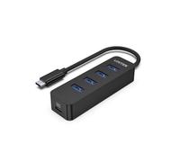 Hub Unitek 5 puertos 5000 Mbit/s modelo uHUB Q4 USB 3.2 Gen 1 Negro ABS