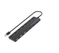 Conceptronic HUBBIES09BP - Hub USB (7 Puertos, 3.0, 4 x 3.0, 3 x 2.0, con Fuente de alimentación), Color Negro
