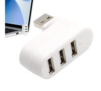 Hub USB 2.0 de 3 puertos | Extensor USB portátil con diseño de rotación flexible, adaptador de puerto múltiple compacto para el de teclado de PC portátil | Divisor SB seguro ligero para via