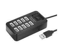 Hub USB 2 0 de alta velocidad de 10 puertos con velocidad de transmisión de 480 Mbps para una transferencia rápida de archivos grandes, control de una sola tecla, uso simultáneo