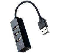 Hub USB 2.0 NanoCable 4x USB 2.0 USB-A/M-USB 2.0/F 15 CM Negro