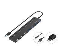Hub Usb 2.0/3.0 Conceptronic Hubbies09 4 Puertos 3.0 3 Puertos 2.0 Con Interruptores Con Alimentador