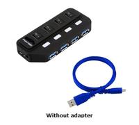 Hub USB 3,0, 4, 7 Puertos, Velocidad, 5Gbps, Divisor múltiple, Interruptor de Encendido y Apagado, Adaptador de Corriente Compatible con Pro Air Laptop PC(4 Ports no Adapter)