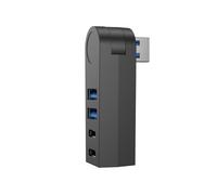 Hub USB 3.0 4 en 1 con puerto giratorio de 270 grados, adaptador de corriente USB divisor múltiple USB 3.0 para PC, concentrador USB giratorio portátil