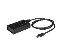 StarTech.com Hub USB 3.0 de 4 Puertos - Ladrón USB Tipo-A a 1x USB-C y 3x USB-A - Hub Comercial USB de Metal - USB 3.2 Gen 1 SuperSpeed de 5Gbps - Autoalimentado - de Carga Rápida BC 1.2 - Resistente/Instalable