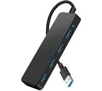 Hub USB 3.0, 4 Puertos Adaptador Ladron USB, 5Gbps Multipuerto USB para MacBook Pro/Air, iMac, Surface Pro, XPS, PC, Ratón, Impresora, Teclado, DELL, HDD y Más