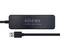 Aisens hub usb 3.0 - tipo a macho a 4xtipo a hembra - 30cm - negro