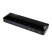 StarTech.com - Concentrador USB 3.0 de 7 Puertos - Ladrón con Puertos de Carga y Sincronización - Hub con 2 Puertos de 2,4A
