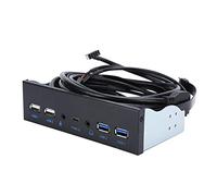 Hub USB 3.0, Adaptador de Panel Frontal para PC, Con Audio de alta Definición y un Puerto para Micrófono, 2 Puertos USB 3.0 + 2 Puertos USB 2.0 Interfaz de Audio de alta Definición para Computadora