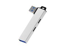 Hub USB 3.0 apto para viajes USB 3.0 a tipo C con puerto USB C para mejoras, uso de carcasa de aluminio adaptador multipuerto