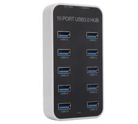 Hub USB 3.0 con Alimentación, Divisor de Concentrador de Datos USB de 10 Puertos, Estación de Acoplamiento USB de Transferencia de Datos de 5 Gbps para Computadora Portátil, PC,