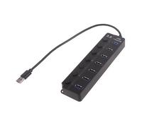 Hub USB 3.0 de 1 a 7 puertos, concentrador multipuerto USB, extensor USB de alta velocidad, convertidor eficiente para computadoras y uso de oficina