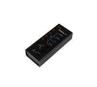 Hub USB 3.0 de 4 puertos alimentado por STARTECH con estación de carga de 3 puertos USB (2 x 1A, 1 x 2A)