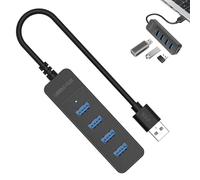 Hub USB 3.0 de 4 Puertos - Distribuidor USB Ultrafino, Divisor USB para | ordenador portátil | Transmisión rápida, divisor USB 3.0, extensor USB de 4 puertos, Plug/Play para ordenador portátil, llave