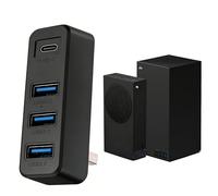 Hub USB 3.0 de 4 puertos para consolas Xbox Series X/S, adaptador divisor de expansión de alta velocidad con 3 puertos USB 3.0 + 1 puerto tipo C 3.0 para accesorios Xbox Series S/X (negro)