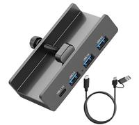 Hub USB 3.0 de Aluminio con 4 Puertos USB (3X USB-A 3.0, 1x USB-C 3.0), Conector de Alimentación de 5V, Velocidad de Transferencia 5 Gbps, Cable de 150 cm (C a A/C), Compatible con MacBook, PS4 Pro