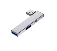 Hub USB 3.0 de aluminio, divisor USB, extensor USB a tipo C + USB 3.0 + USB 2.0, adaptador para conectividad de velocidad