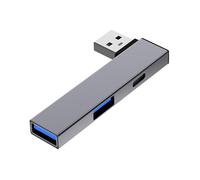 Hub USB 3.0 de aluminio, divisor USB, extensor USB a tipo C + USB 3.0 + USB 2.0, adaptador para conectividad de velocidad