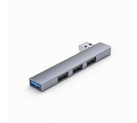 Hub USB 3.0 de aluminio, expansor USB de 4 puertos, extensor USB/divisor de datos para laptop, gris espacial (lado derecho)