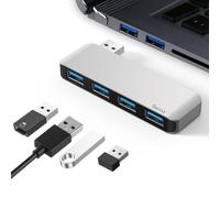Hub USB 3.0 del lado izquierdo, divisor USB de 4 puertos sin cables para laptop, diseño de enchufe directo, compatible con portátiles, escritorio, unidad flash, disco duro y USB más
