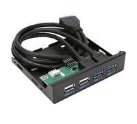 Hub USB 3.0 del Panel Frontal 4 Puertos, Hub USB Interno de 3,5 Pulgadas con USB 3.0 USB 2.0, Adaptador de Soporte Combinado Interno de PC, para Caja de Computadora Escritorio Bahía de Disquete de