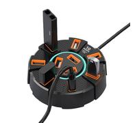 Hub USB 3.0 - Distribuidor USB 3.0 a 4 puertos con datos de 5 Gb/s, adaptador USsB portátil, mini extensor multipuerto para ordenador de sobremesa - ordenador portátil, llave USsB, D