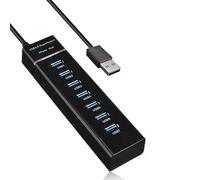 Hub USB 3.0, divisor de concentrador de datos USB de 7 puertos para laptop, PC, MacBook, Mac Pro, Mac Mini, más dispositivos USB, 1.2 m (1 puerto 3.0 + 6 puertos 2.0)