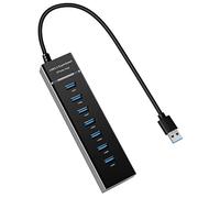 Hub USB 3.0, extensor USB de 7 puertos, USB 3.0, adaptador divisor 2.0 para laptop, PC, teclado, mouse, Dell, HP, Lenovo, Mac, Acer, Surface Pro y más dispositivos USB (1 pie)
