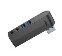 Hub USB 3.0 giratorio de 270 grados, divisor pequeño de 4 puertos para laptop, PC, disco duro portátil, portátil, portátil, giratorio, USB