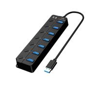 Hub USB 3.0 Multiprise USB divisor de alta velocidad 7 puertos 5Gbps adaptador de corriente USB para computadora 2.0 K9N3 Expansor Switch Accesorios