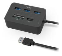 NOX Xtreme Products Card Reader Complete USB 3 - HUB USB y Lector de Tarjetas, USB 3.0, Compatible Windows/Mac/Linux, Dimensiones 77×50×26 mm, Color Negro