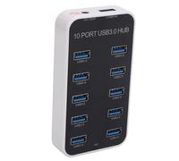 Hub USB 3.0 para 11/OS X/, Base Expansora de 10 Puertos con Transmisión Rápida de Datos, Puerto de Alimentación, Protección contra Sobretensiones para Computadora