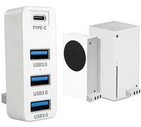 Hub USB 3.0 para Xbox Series X/S, adaptador de expansión USB de alta velocidad para accesorios Xbox Series con 3 puertos USB 3.0 + 1 puerto USB-C (blanco)
